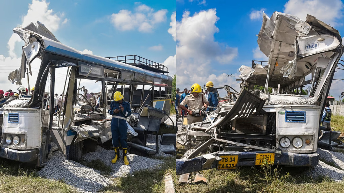 Telangana Bus-Lorry Collision in Ranga Reddy: 24 Dead, Dozens Injured in Horrific Chevella Road Accident